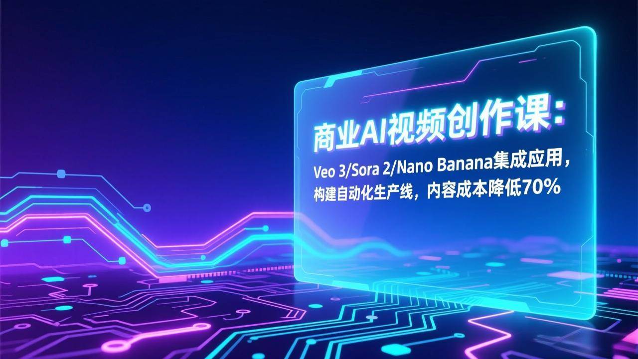 (17070期)商业AI视频创作课:Veo 3/Sora 2/Nano Banana集成应用,构建自动化生产线,内容成本降低70%-优优云网创