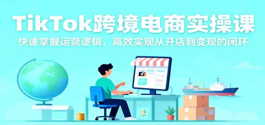TikTok跨境电商实操课，快速掌握运营逻辑，高效实现从开店到变现的闭环-优优云网创
