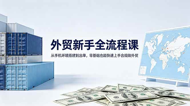 （18481期）外贸新手全流程课：从手机环境搭建到出单，零基础也能快速上手合规做外贸-优优云网创