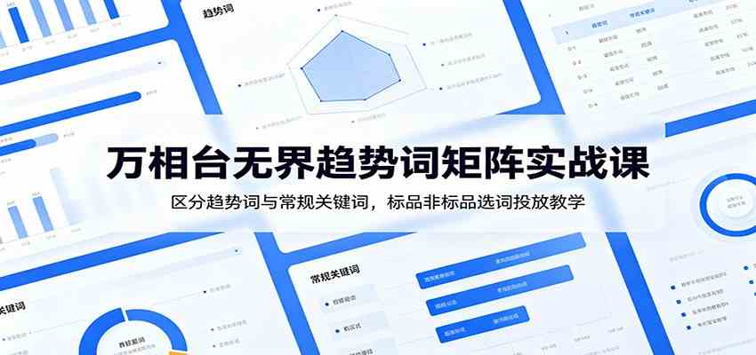 万相台无界趋势词矩阵实战课:区分趋势词与常规关键词,标品非标品选词投放教学-优优云网创