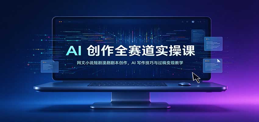 AI创作全赛道实操课：网文小说短剧漫剧剧本创作，AI写作技巧与过稿变现教学-优优云网创