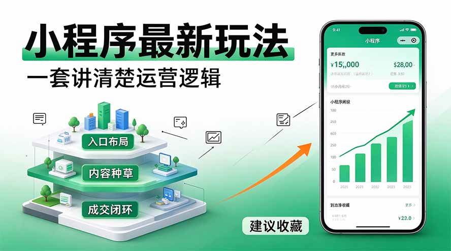 （20876期）微信小程序最新玩法 四种收益来源，单日收入400+-优优云网创