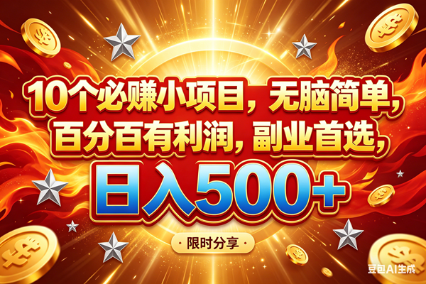 （18092期）10个必赚小项目，百分百赚米，无脑简单，副业首选，日入499+-优优云网创