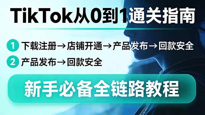 （17691期）TikTok从0到1通关指南：下载注册→店铺开通→产品发布→回款安全，新手必备全链路教程-优优云网创