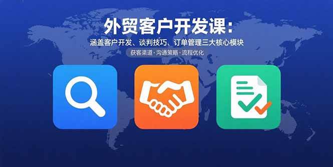 （15793期）外贸客户开发课：涵盖客户开发、谈判技巧、订单管理三大核心模块-优优云网创