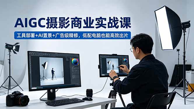 （18434期）AIGC 摄影商业实战课，工具部署+AI置景+广告级精修，低配电脑也能高效出片-优优云网创