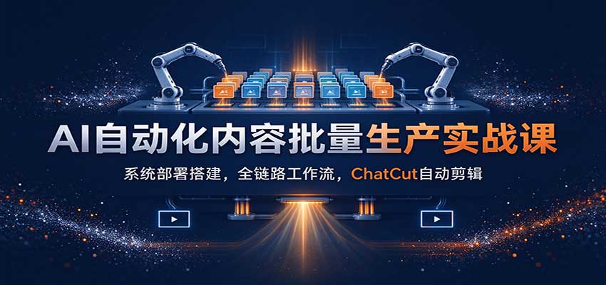 AI自动化内容批量生产实战课：系统部署搭建，全链路工作流，ChatCut自动剪辑-优优云网创