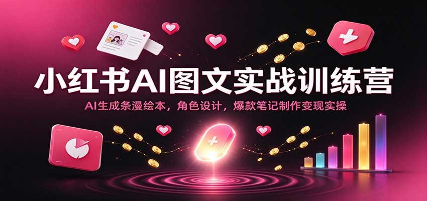 小红书AI图文实战训练营：AI生成条漫绘本，角色设计，爆款笔记制作变现实操-优优云网创