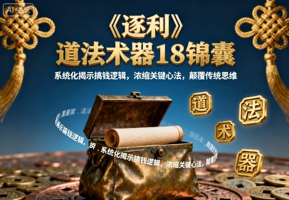 《逐利》道法术器18锦囊,系统化揭示搞钱逻辑,浓缩关键心法,颠覆传统思维-优优云网创