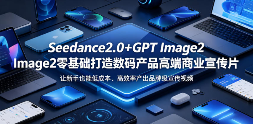 Seedance2.0+GPT Image2零基础打造数码产品高端商业宣传片，让新手也能低成本、高效率产出品牌级宣传视频-优优云网创