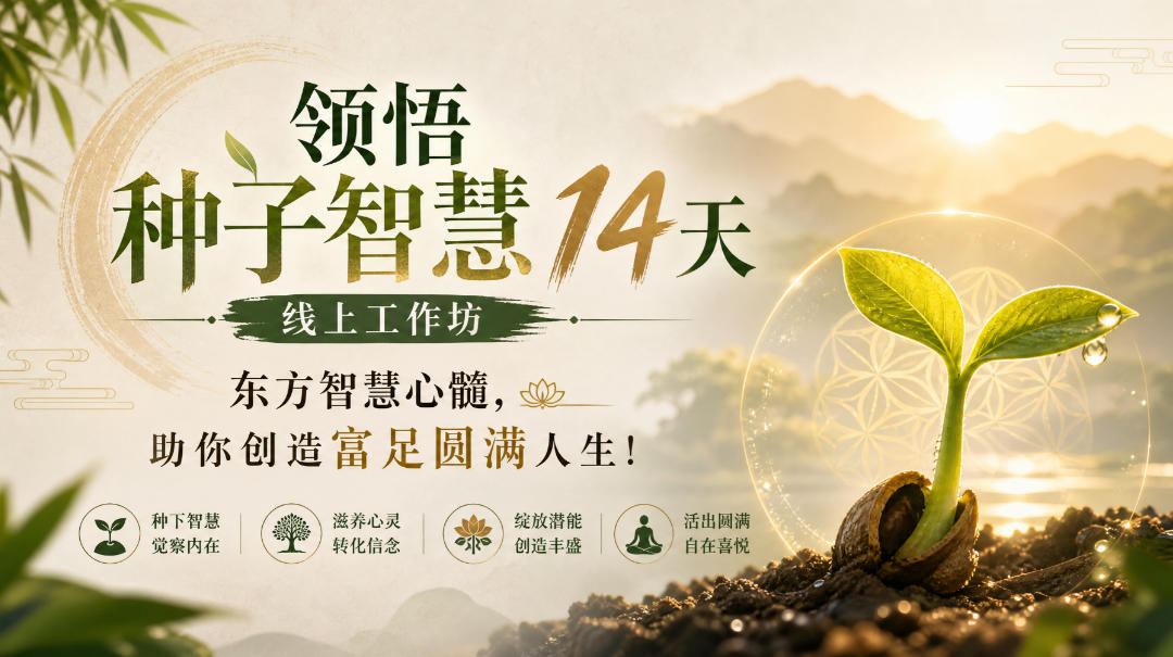鹿大米领悟种子智慧14天线上工作坊，东方智慧心髓，助你创造富足圆满人生！-优优云网创