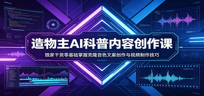 AI科普内容创作课：独家干货零基础掌握克隆音色文案创作与视频制作技巧-优优云网创