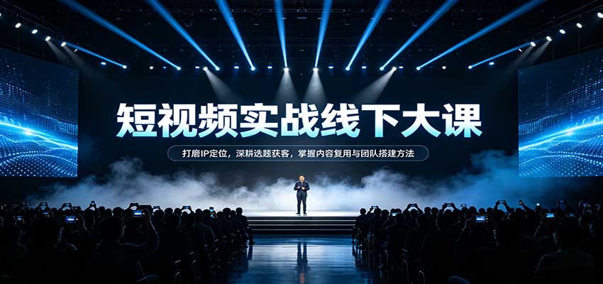 短视频实战线下大课：打磨IP定位，深耕选题获客，掌握内容复用与团队搭建方法-优优云网创
