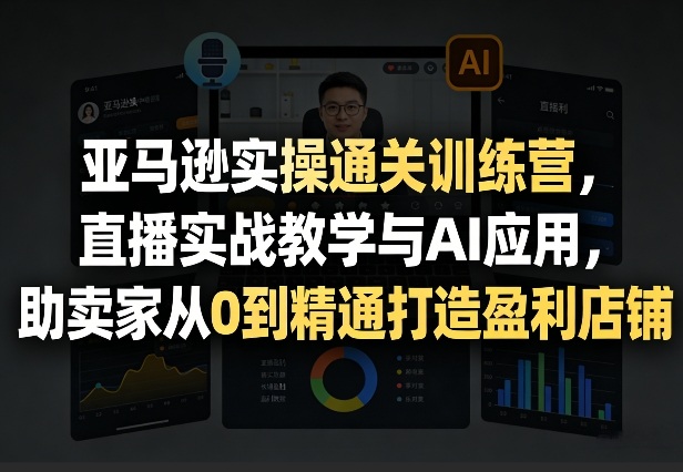 亚马逊实操通关训练营，直播实战教学与AI应用，助卖家从0到精通打造盈利店铺（更新8月8日）-优优云网创