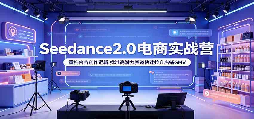 Seedance2.0电商实战营：重构内容创作逻辑，找准高潜力赛道快速拉升店铺GMV-优优云网创
