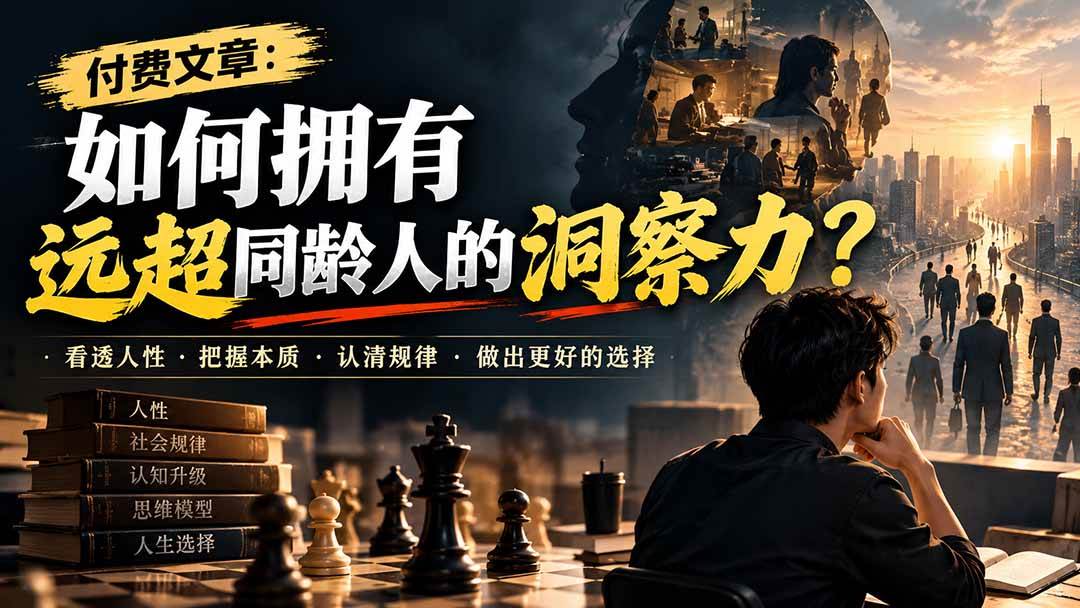 （20976期）付费文章：如何拥有远超同龄人的洞察力？-优优云网创