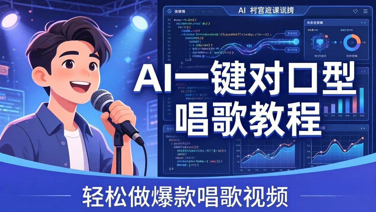 （18118期） AI一键对口型唱歌教程：零基础也能学，素材准备+模型训练+音色转换，轻松做爆款唱歌视频-优优云网创