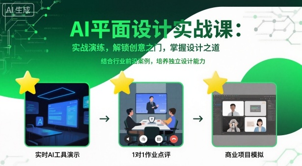 AI平面设计实战课，实战演练，解锁创意之门，掌握设计之道-优优云网创