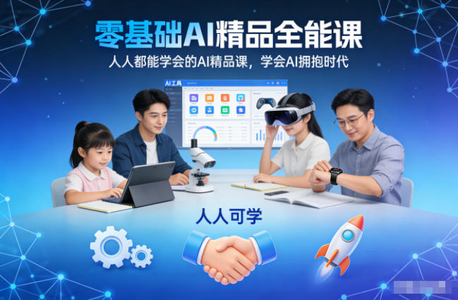 零基础AI精品全能课，人人都能学会的AI精品课，学会AI拥抱时代-优优云网创