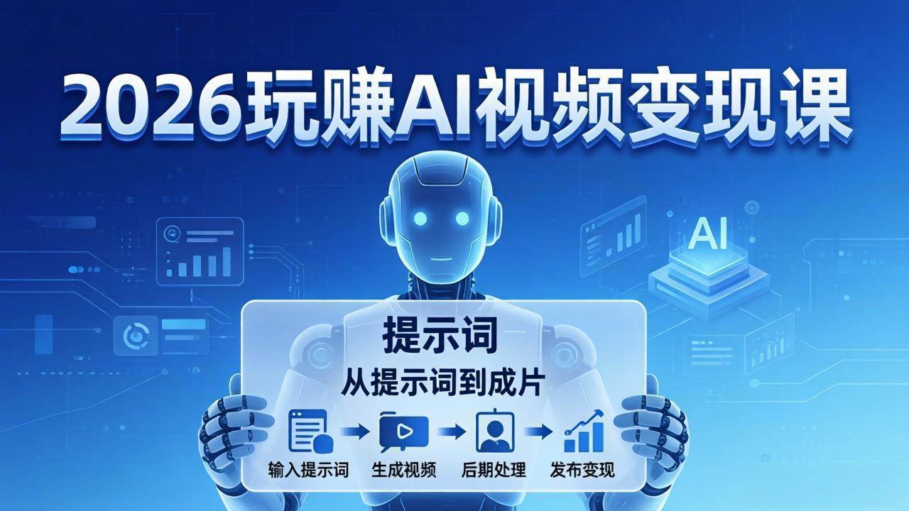 （17827期）2026玩赚AI视频变现课：掌握 AI 视频全流程技能，从提示词到成片高效产出-优优云网创