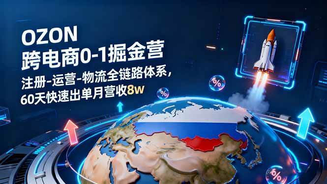（16277期）OZON跨境电商0-1掘金营：注册-运营-物流全链路体系，60天快速出单月营收8w-优优云网创
