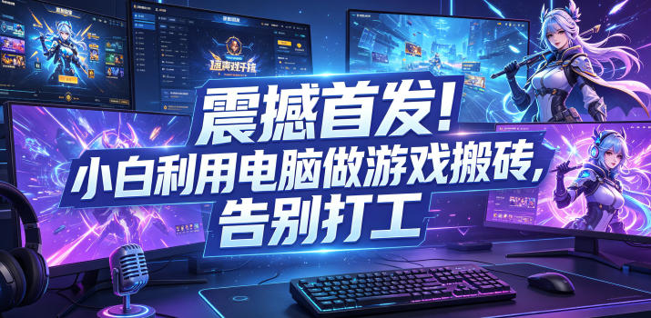 震撼首发！小白利用电脑做游戏搬砖，告别打工【揭秘】-优优云网创