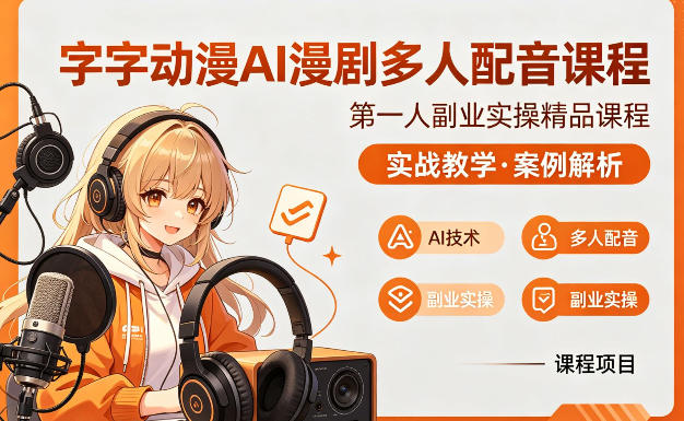 字字动漫AI漫剧多人配音课程，实战教学，案例解析-优优云网创