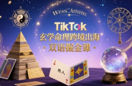 TikTok玄学命理跨境出海双语掘金课，手把手教你用命理知识精准直击海外用户痛点-优优云网创