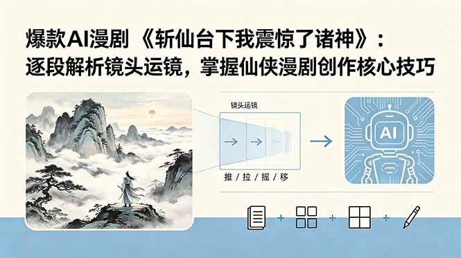 (18620期)爆款AI漫剧《斩仙台下我震惊了诸神》:逐段解析镜头运镜,掌握仙侠漫剧创作核心技巧-优优云网创