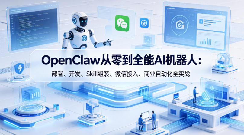 OpenClaw从零到全能AI机器人：部署、开发、Skill组装、微信接入、商业自动化全实战-优优云网创