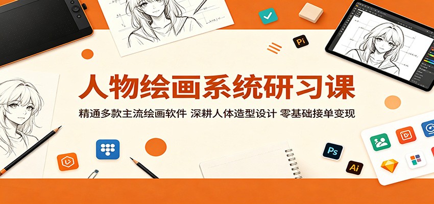 人物绘画系统研习课：精通多款主流绘画软件，深耕人体造型设计，零基础接单变现-优优云网创