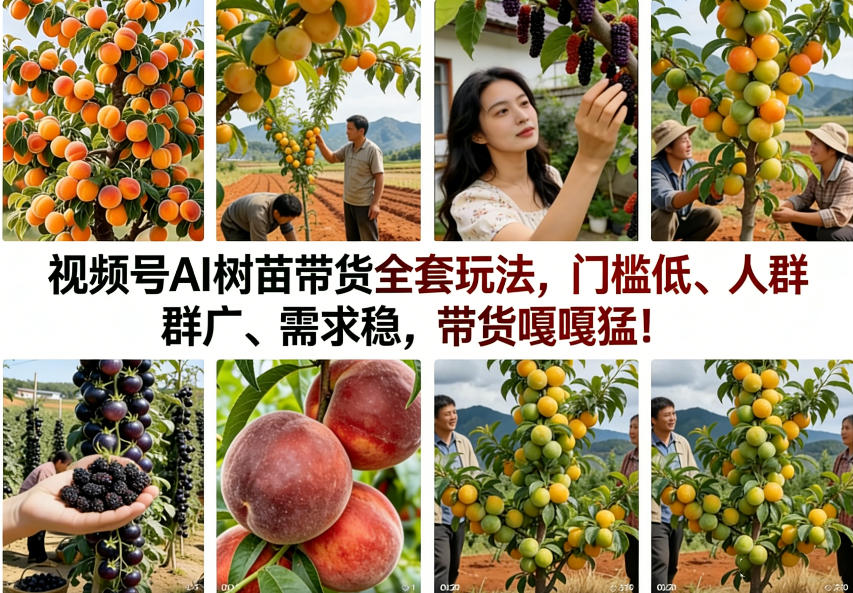 视频号AI树苗带货全套玩法，门槛低、人群广、需求稳，带货嘎嘎猛！（更新1014）-优优云网创