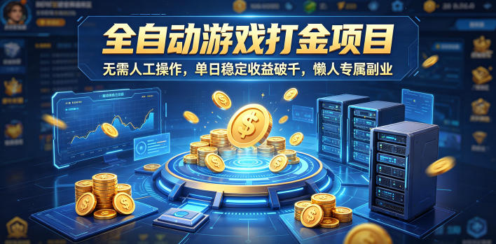 全自动游戏打金项目，无需人工操作，单日稳定收益破千，懒人专属副业【揭秘】-优优云网创