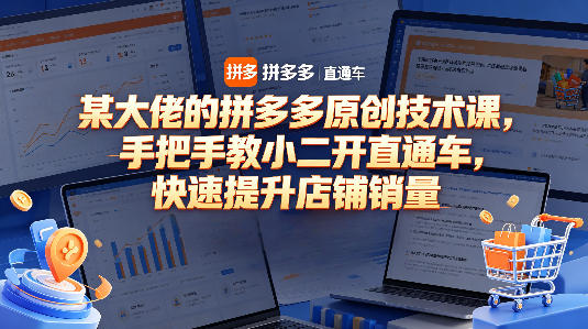 某大佬的拼多多原创技术课，手把手教小二开直通车，快速提升店铺销量-优优云网创