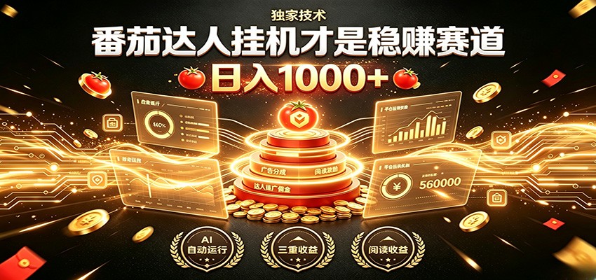 别再瞎找副业!番茄达人挂机才是稳赚赛道 日入1000+-优优云网创