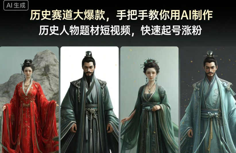 历史赛道大爆款，手把手教你用AI制作历史人物题材短视频，快速起号涨粉-优优云网创