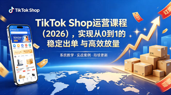 TikTok Shop运营课程（2026），实现从0到1的稳定出单与高效放量-优优云网创
