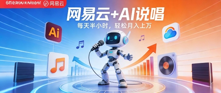 网易云+AI说唱，每天半小时，AI内容创作+流量变现，轻松月入1W-优优云网创