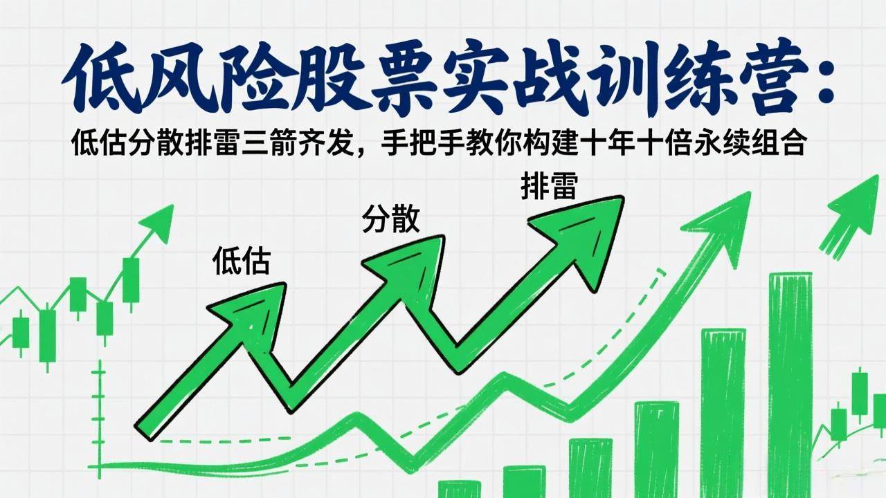 （17487期）低风险股票实战训练营：低估分散排雷三箭齐发，手把手教你构建十年十倍永续组合-优优云网创