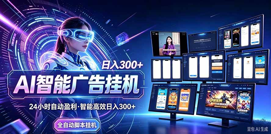 （20900期）24小时AI广告挂机｜在家就能做的被动副业-优优云网创