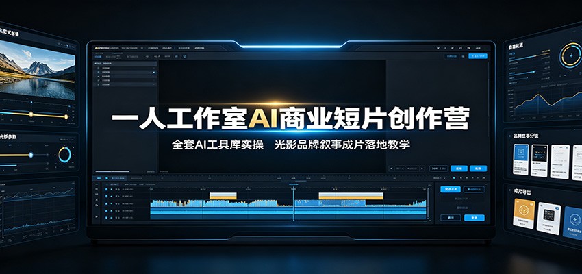 一人工作室AI商业短片创作营:全套AI工具库实操,光影品牌叙事成片落地教学-优优云网创