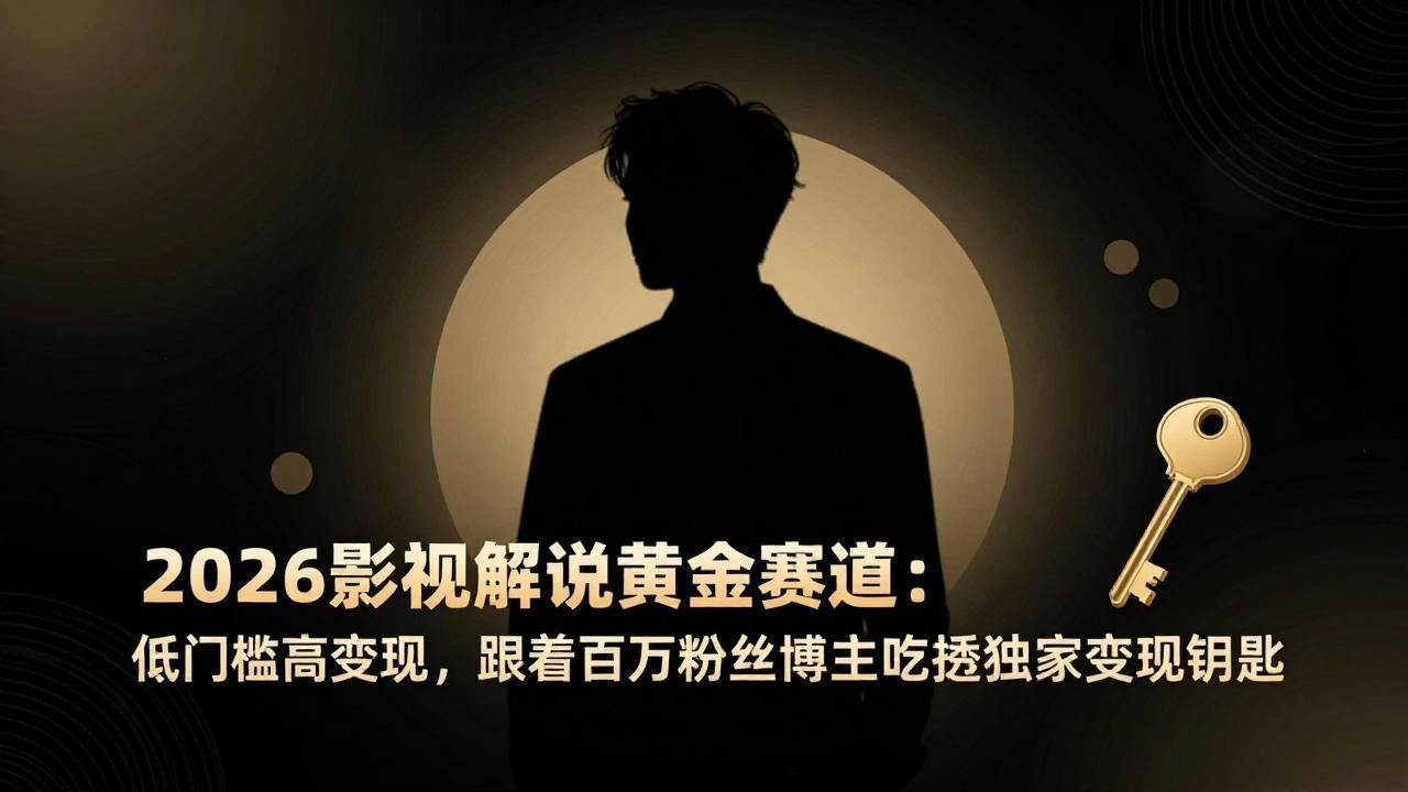 （17721期）2026影视解说黄金赛道：低门槛高变现，跟着百万粉丝博主吃透独家变现钥匙-优优云网创