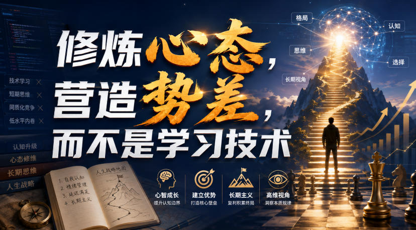 付费文章：修炼心态，营造势差，而不是学习技术-优优云网创