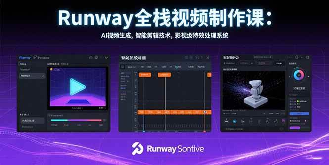 （15515期）Runway全栈视频制作课：AI视频生成，智能剪辑技术，影视级特效处理系统-优优云网创