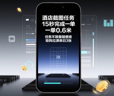 酒店截图任务，15秒完成一单，一单0.6米，任务不限量随便接，矩阵拉满单日3张【揭秘】-优优云网创