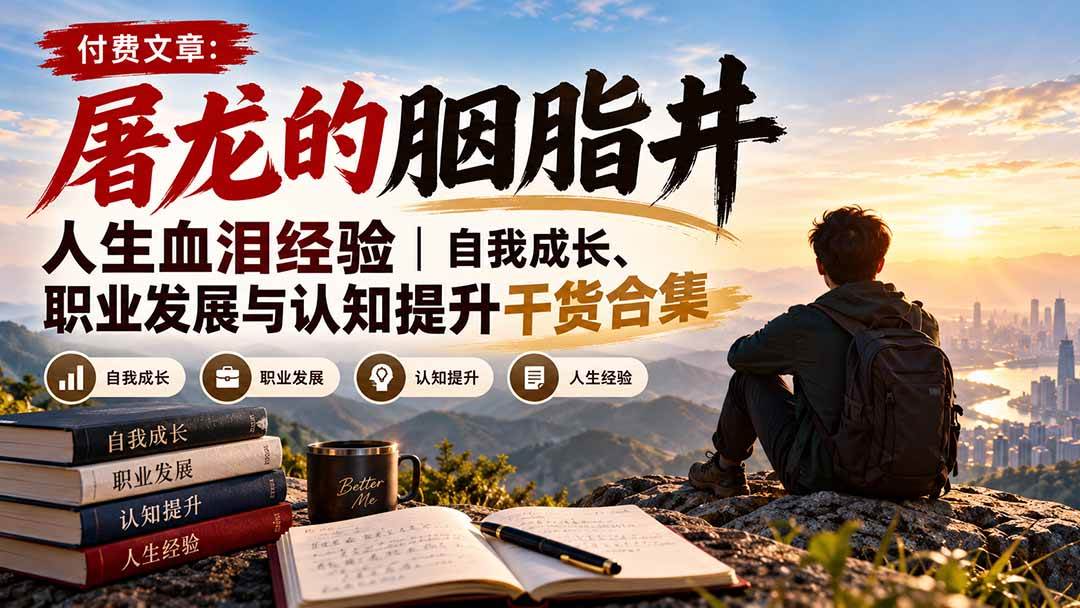 （20943期）付费文章：屠龙的胭脂井人生血泪经验｜自我成长、职业发展与认知提升干货合集-优优云网创