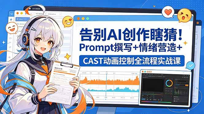 （18473期）告别AI创作瞎猜！Prompt撰写+情绪营造+CAST动画控制全流程实战课-优优云网创