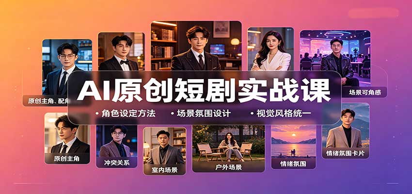 AI原创短剧实战课：从零搭建短剧创作全流程，批量产出可上线剧本-优优云网创
