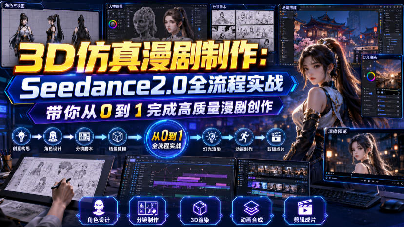 3D仿真漫剧制作:Seedance2.0全流程实战,带你从0到1完成高质量漫剧创作-优优云网创