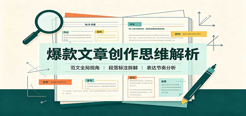 爆款文章创作思维解析：全局视角拆解范文，梳理行文逻辑，搭配真实拆文实操案例-优优云网创